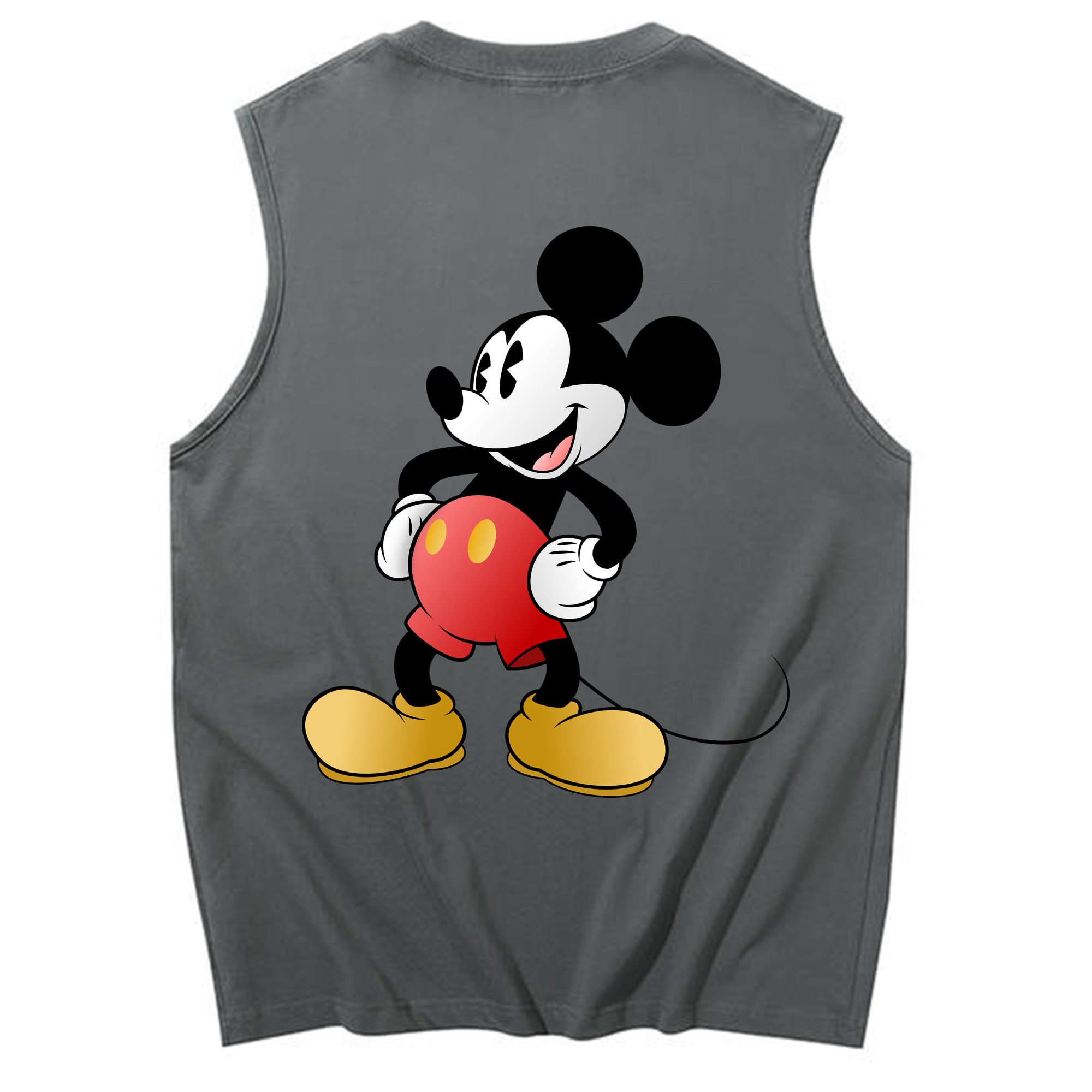 ミッキーマウス Mickey Mouse コットン100％タンクトップ（背面プリント）